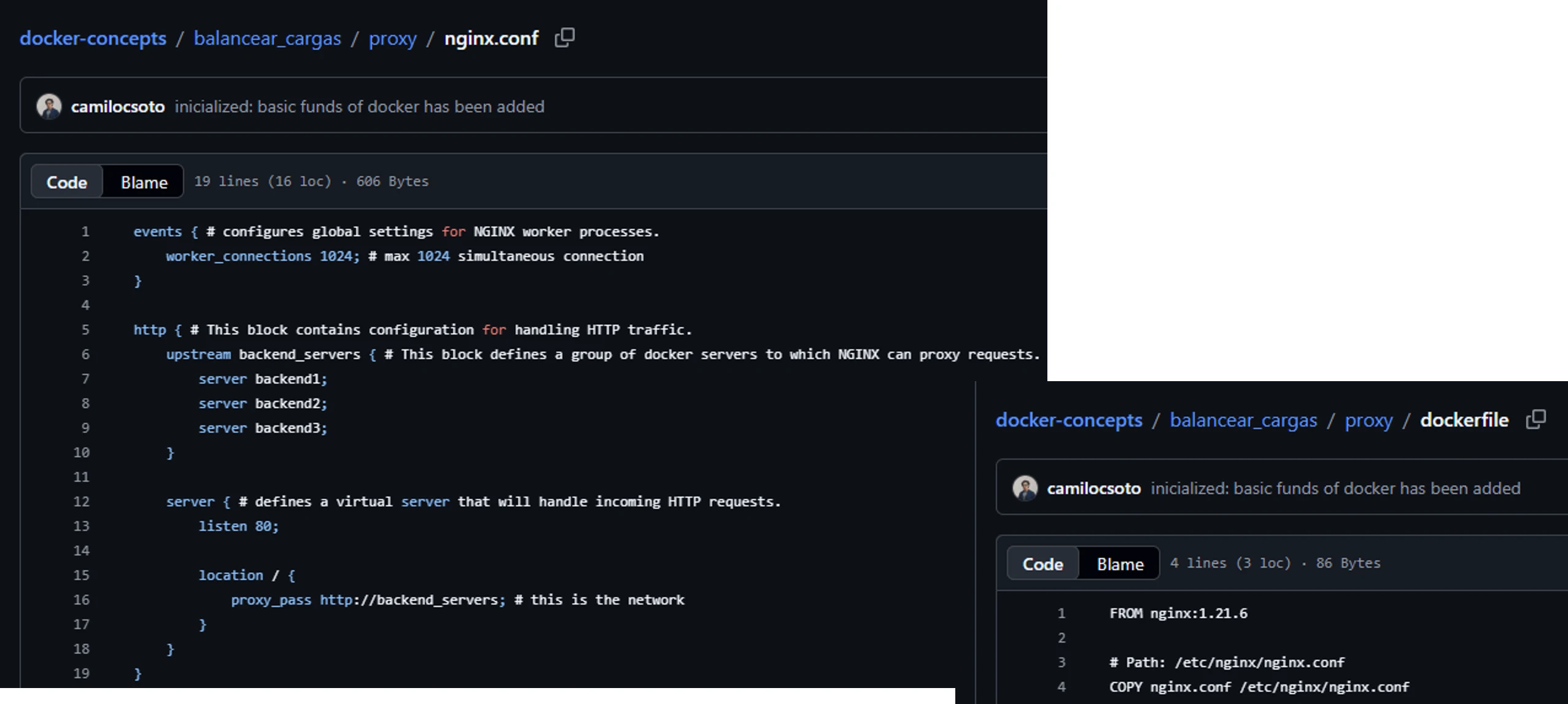 Esquema de balanceador de carga y Nginx